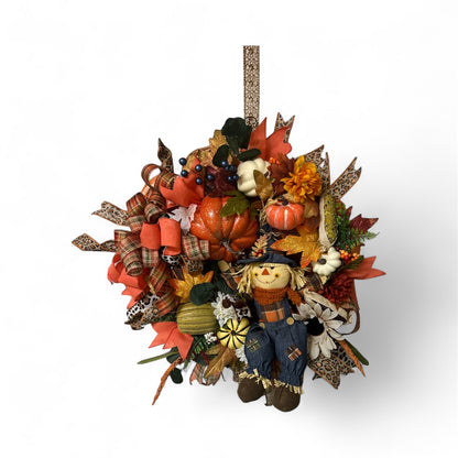 Luxury Fall Wreath - Denim the Scarecrow
