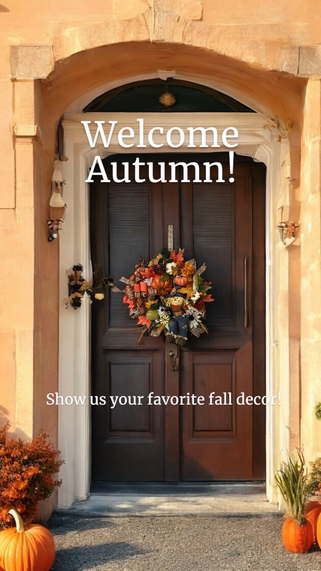 Luxury Fall Wreath - Denim the Scarecrow
